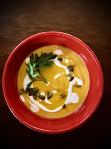 Spicy Thai Inspired Carrot Soup with Carrot Top Salsa Verde - photo 2