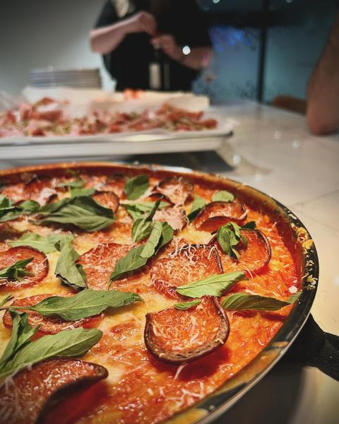 Artisan pizza at private cooking class